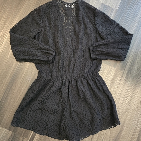 ZIMMERMANN Lace/Embroidered Romper, Black, Size 3/L (US Size 10) - Picture 8 of 8